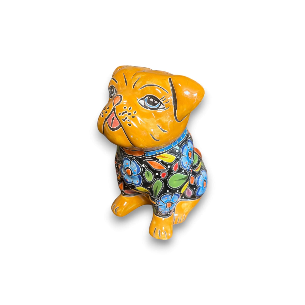 Talavera Pug Planter | Hand-Painted Mexican Dog Pottery
