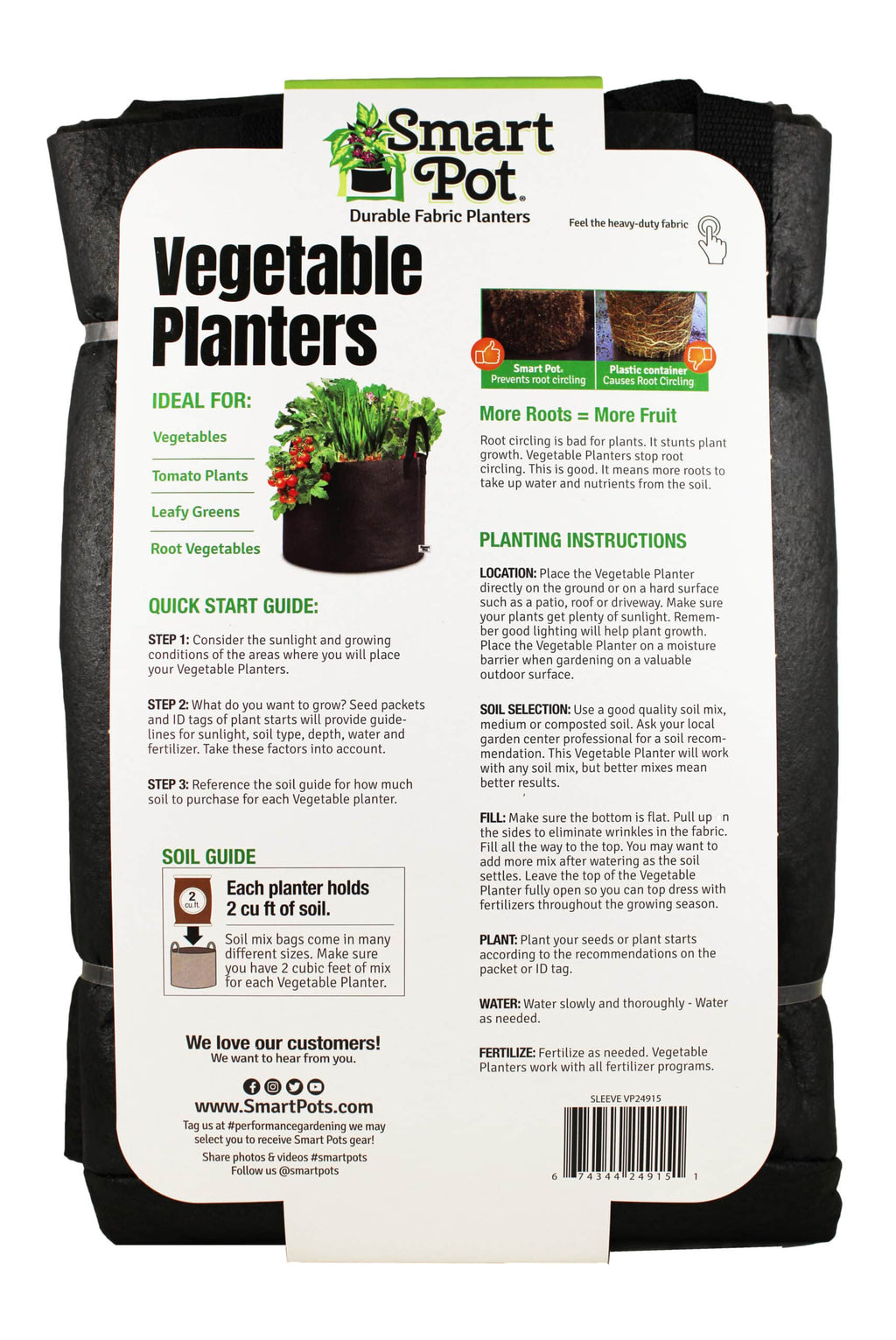 Smart Pot 15-Gallon Vegetable Planters (3 Pack)