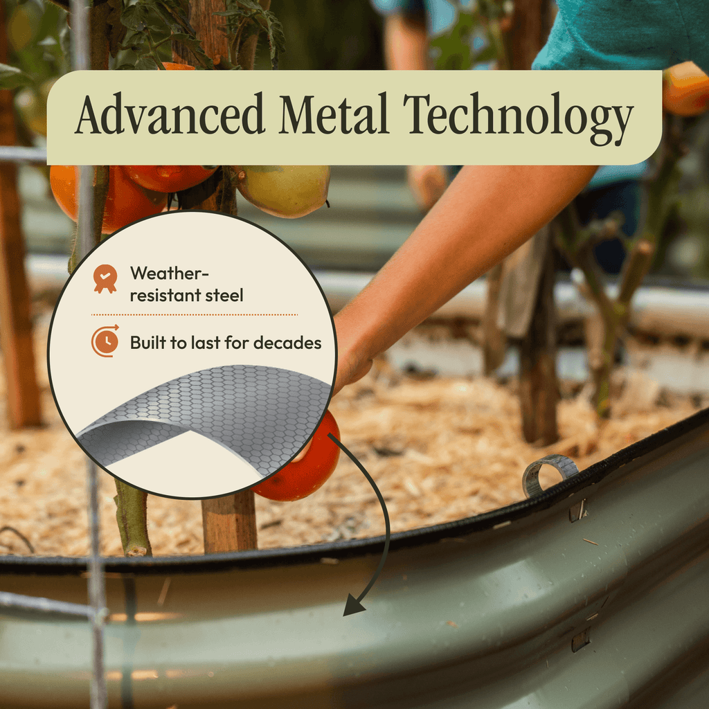 Gro-Rite Metal Raised Garden Bed Kit – No Tools Needed, Food-Safe Aluzinc Steel
