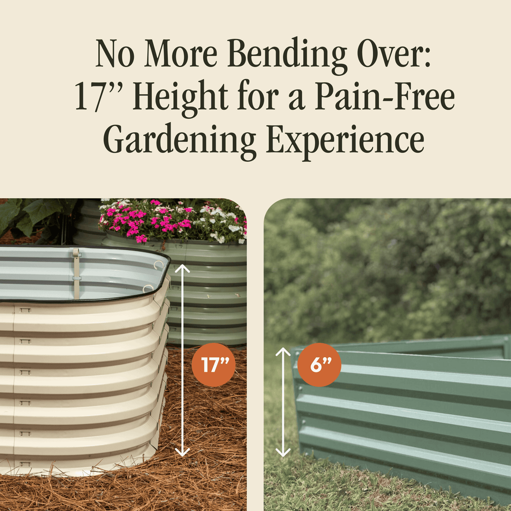Gro-Rite Metal Raised Garden Bed Kit – No Tools Needed, Food-Safe Aluzinc Steel