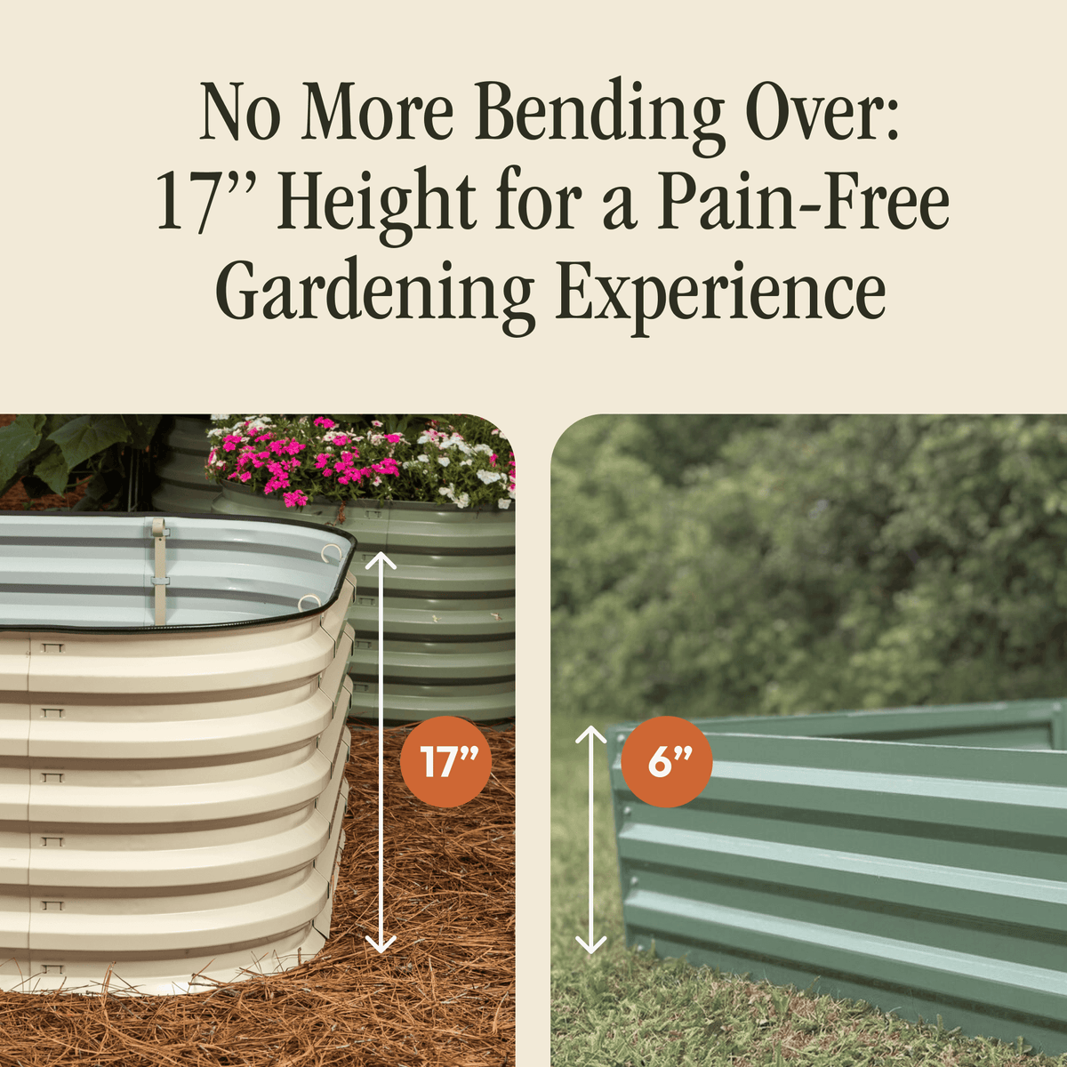 Gro-Rite Metal Raised Garden Bed Kit – No Tools Needed, Food-Safe Aluzinc Steel