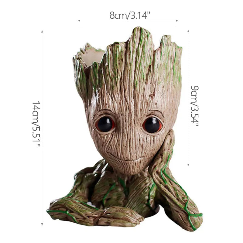 Home Garden Decoration Groot Flower Pot Baby Tree Man Miniature Model Anime Figure Ornament Home Supplies Crafts Kids Toys