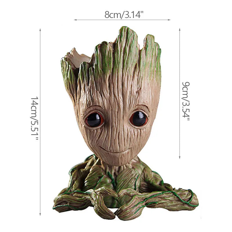 Home Garden Decoration Groot Flower Pot Baby Tree Man Miniature Model Anime Figure Ornament Home Supplies Crafts Kids Toys