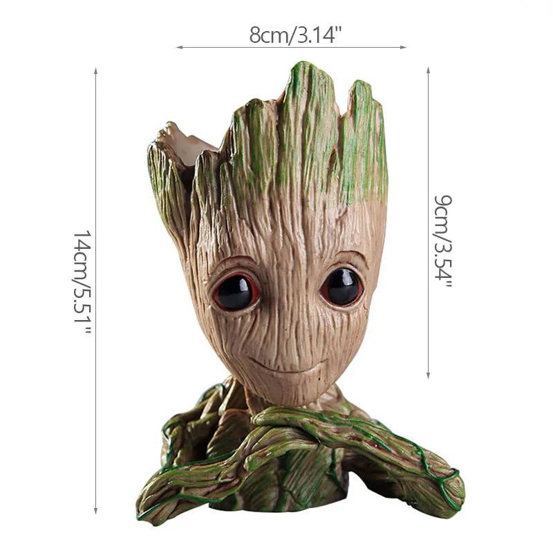 Home Garden Decoration Groot Flower Pot Baby Tree Man Miniature Model Anime Figure Ornament Home Supplies Crafts Kids Toys
