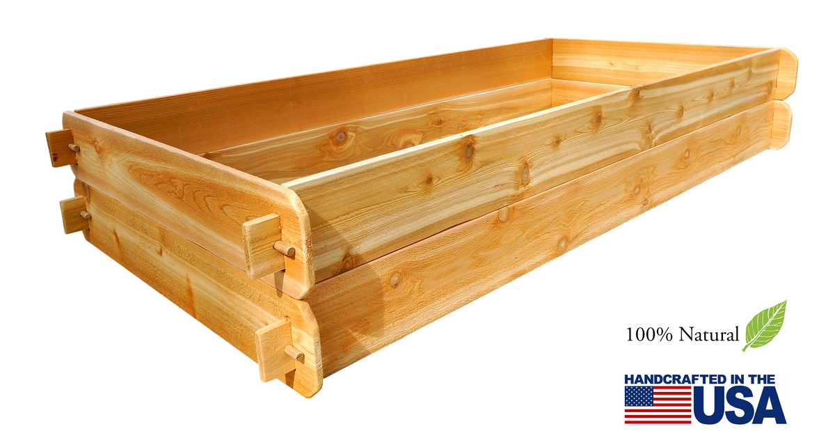 Cedar Raised Garden Bed Kit – Double Deep 3x6, No Tools, Handcrafted in the USA