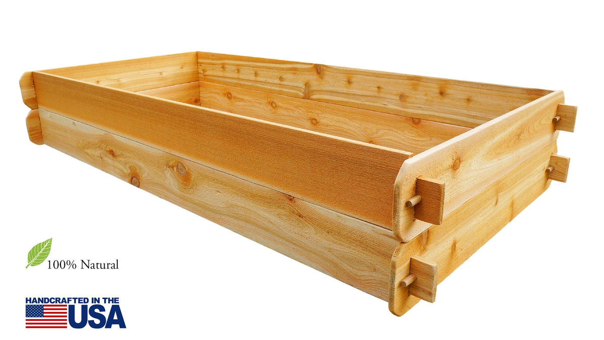 Cedar Raised Garden Bed Kit – Double Deep 3x6, No Tools, Handcrafted in the USA