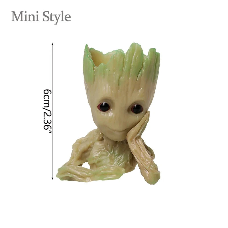 Home Garden Decoration Groot Flower Pot Baby Tree Man Miniature Model Anime Figure Ornament Home Supplies Crafts Kids Toys