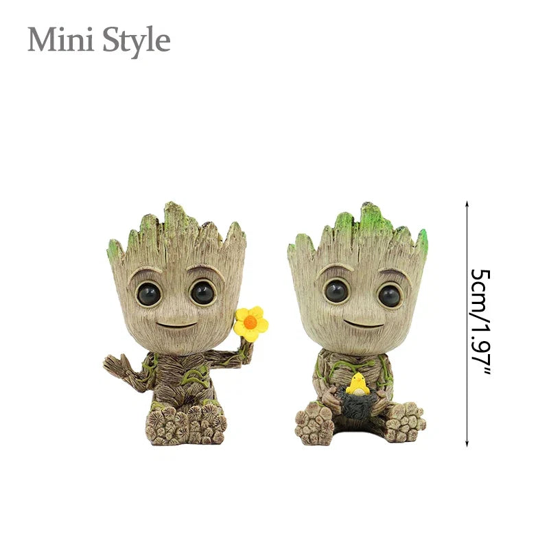 Home Garden Decoration Groot Flower Pot Baby Tree Man Miniature Model Anime Figure Ornament Home Supplies Crafts Kids Toys
