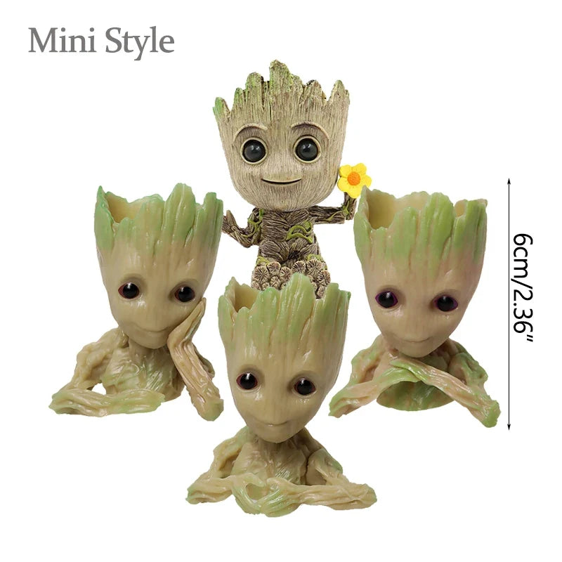 Home Garden Decoration Groot Flower Pot Baby Tree Man Miniature Model Anime Figure Ornament Home Supplies Crafts Kids Toys