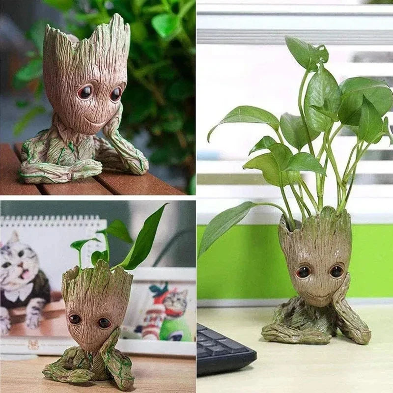 Home Garden Decoration Groot Flower Pot Baby Tree Man Miniature Model Anime Figure Ornament Home Supplies Crafts Kids Toys