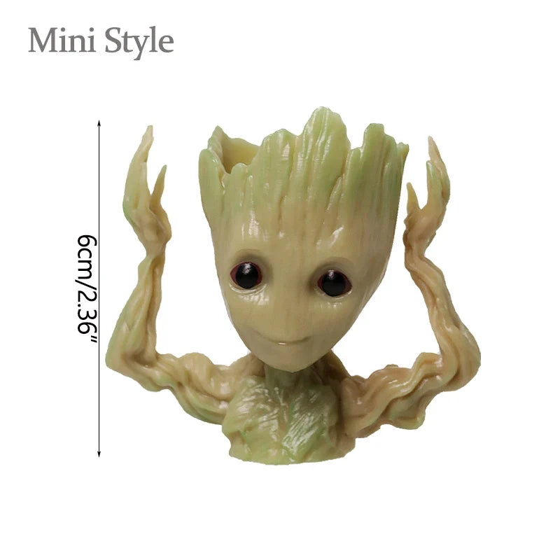 Home Garden Decoration Groot Flower Pot Baby Tree Man Miniature Model Anime Figure Ornament Home Supplies Crafts Kids Toys
