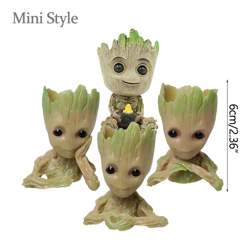 Home Garden Decoration Groot Flower Pot Baby Tree Man Miniature Model Anime Figure Ornament Home Supplies Crafts Kids Toys