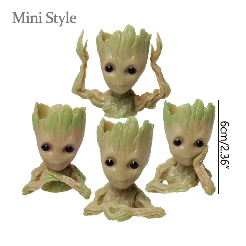Home Garden Decoration Groot Flower Pot Baby Tree Man Miniature Model Anime Figure Ornament Home Supplies Crafts Kids Toys