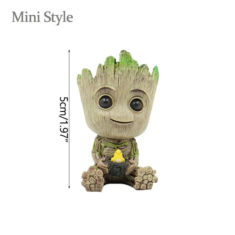 Home Garden Decoration Groot Flower Pot Baby Tree Man Miniature Model Anime Figure Ornament Home Supplies Crafts Kids Toys