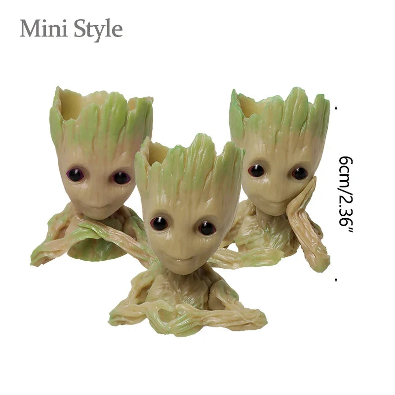 Home Garden Decoration Groot Flower Pot Baby Tree Man Miniature Model Anime Figure Ornament Home Supplies Crafts Kids Toys