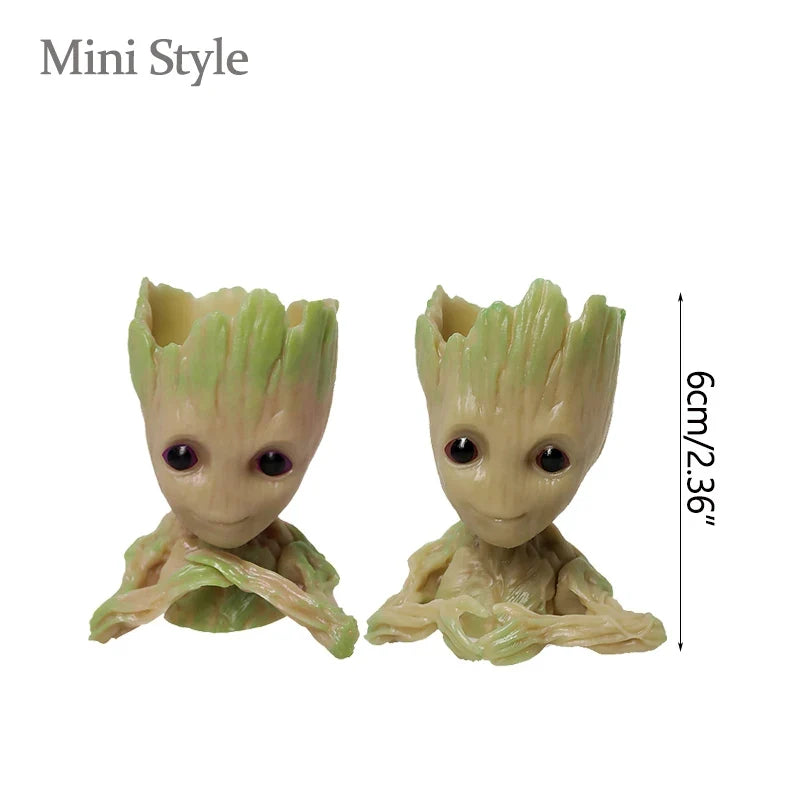 Home Garden Decoration Groot Flower Pot Baby Tree Man Miniature Model Anime Figure Ornament Home Supplies Crafts Kids Toys