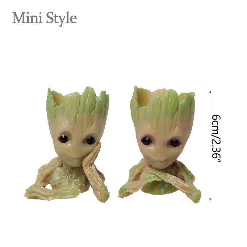 Home Garden Decoration Groot Flower Pot Baby Tree Man Miniature Model Anime Figure Ornament Home Supplies Crafts Kids Toys