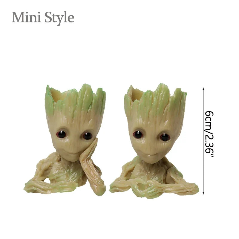 Home Garden Decoration Groot Flower Pot Baby Tree Man Miniature Model Anime Figure Ornament Home Supplies Crafts Kids Toys