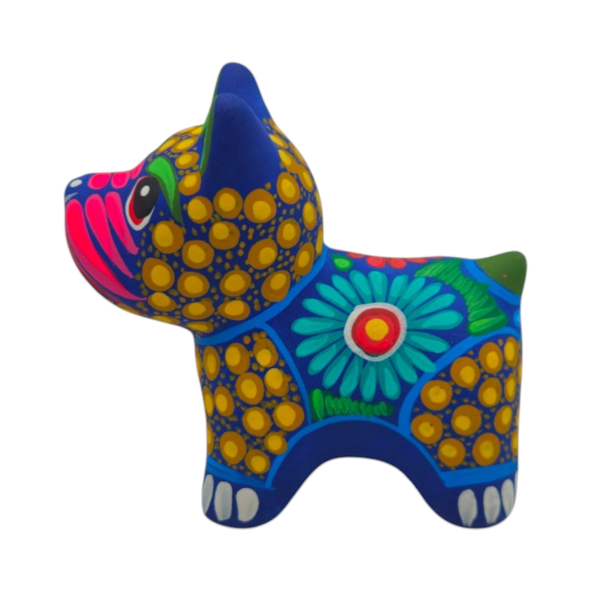 Alebrije Bulldog Figurine | Colorful Floral Design