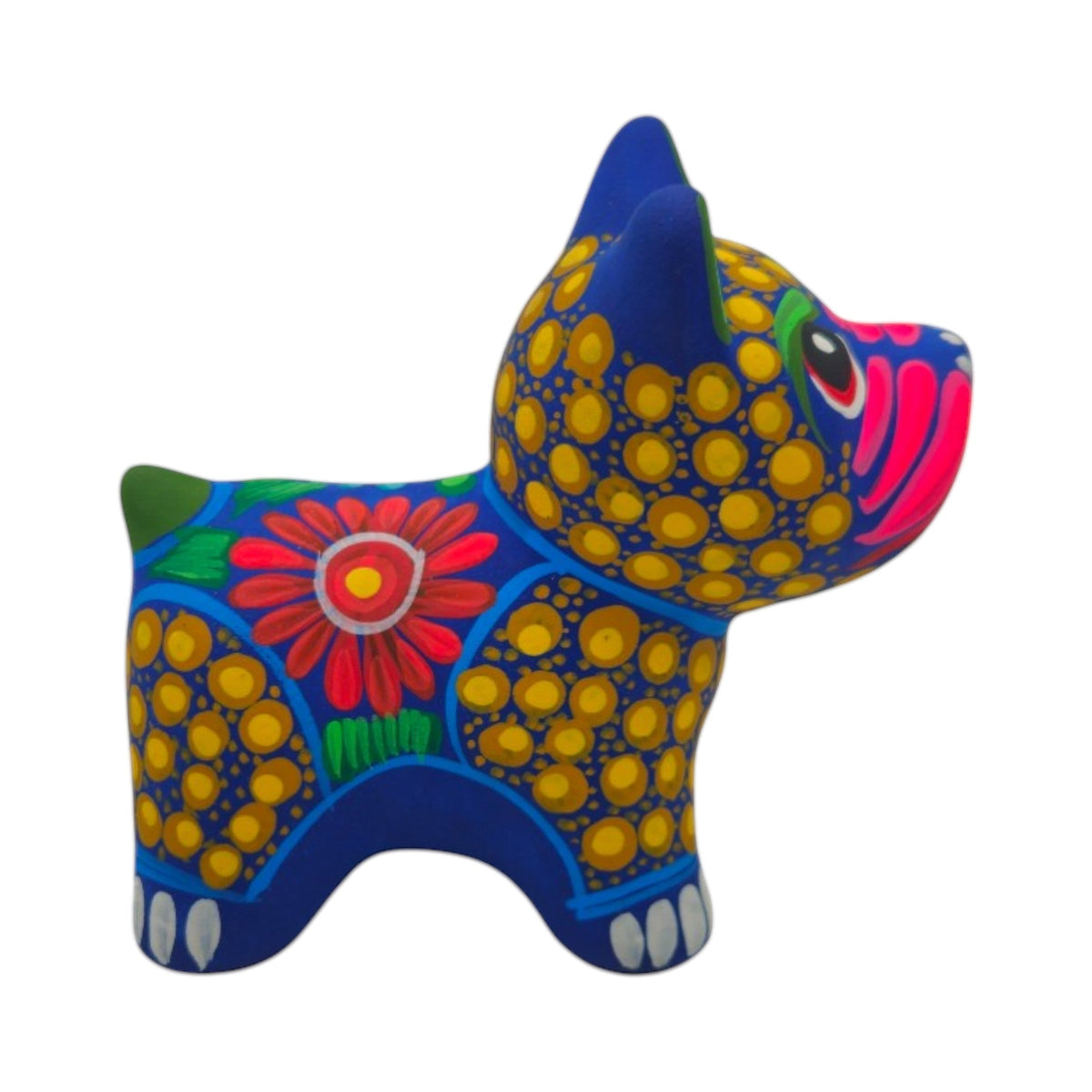 Alebrije Bulldog Figurine | Colorful Floral Design