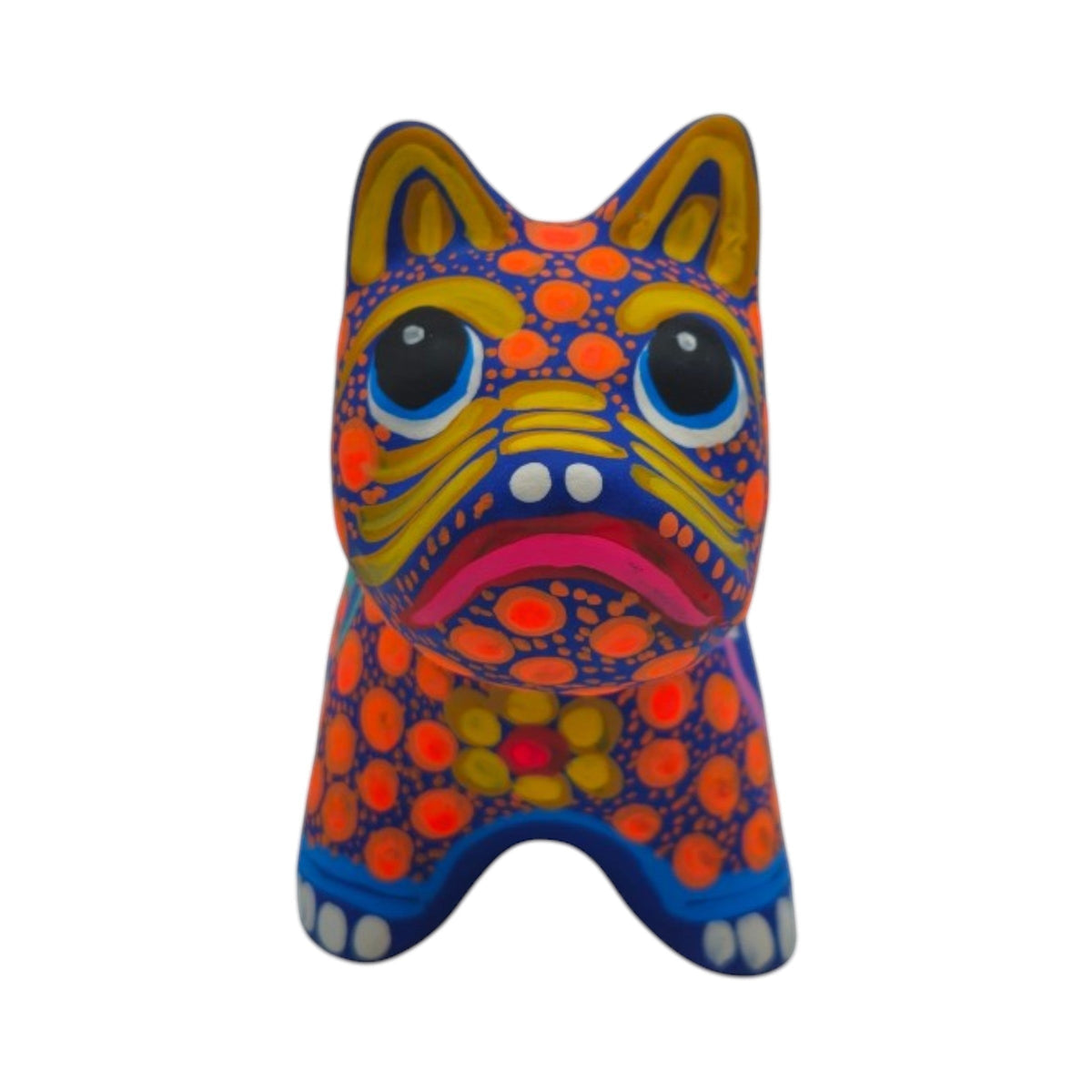 Alebrije Bulldog Figurine | Colorful Floral Design