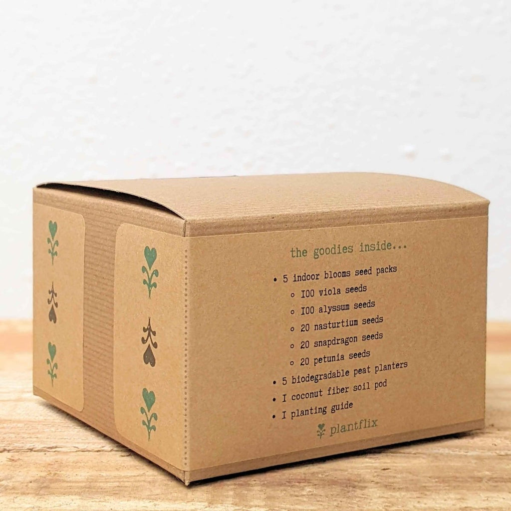 "Grow a Flower Garden" Indoor Blooms Seed Kit – Fresh US-Grown Seeds for Windowsill or Garden