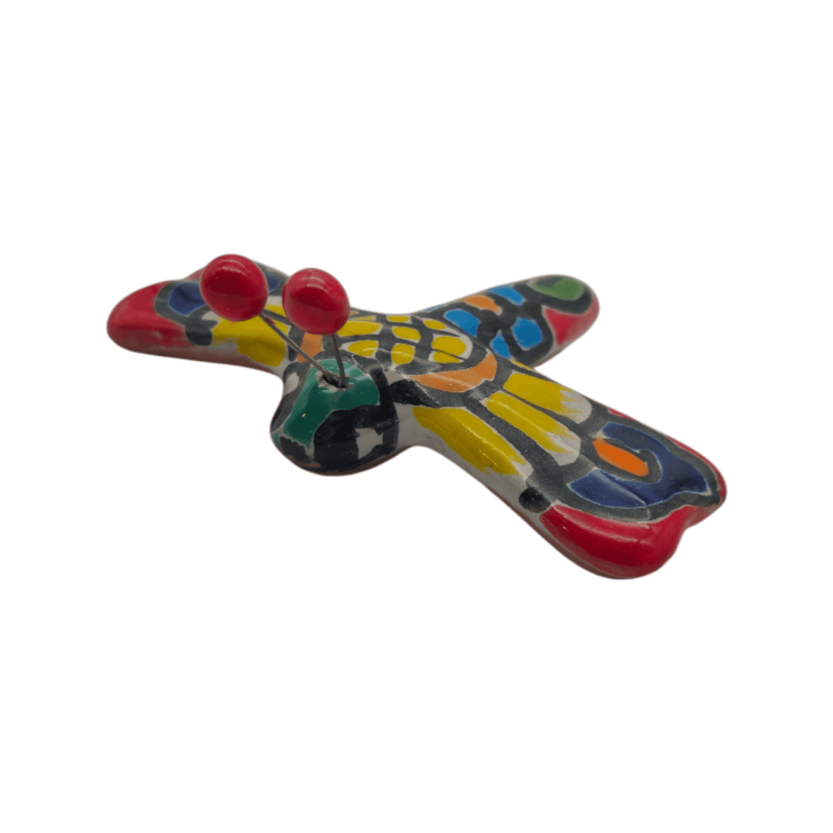 Set of 2 Talavera Dragonfly Wall Figurines | Mexican Folk Art