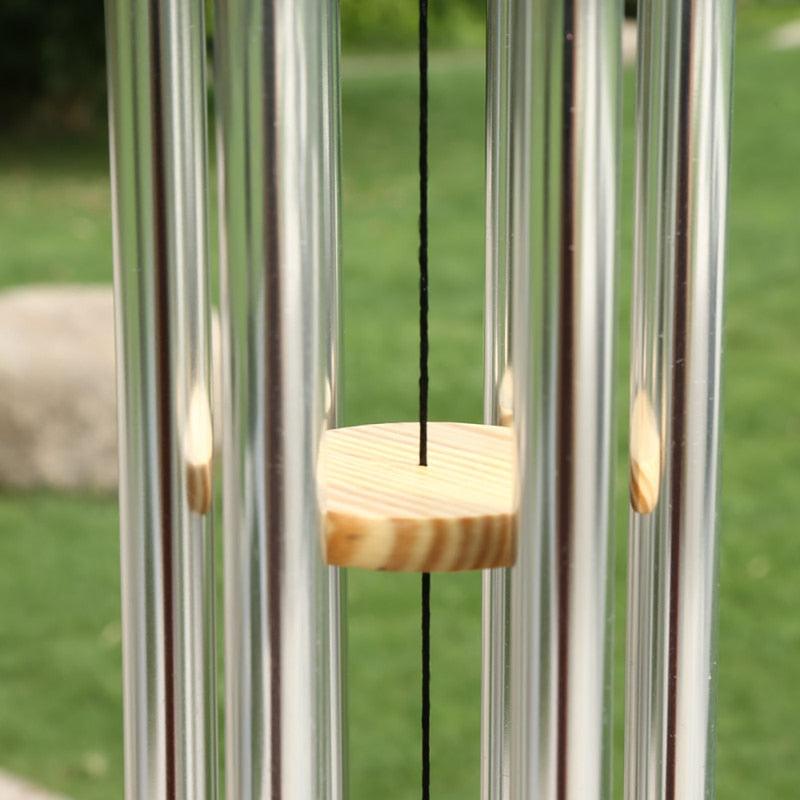 Silver 6 Tube Wind Chime Chapel Bells Wind Chimes Bells For Outdoor Garden Yard Patio Home Decoration Christmas New Year Gift Door Wall Hanging Ornament Home Garden Outdoor Decor Wind Chimes