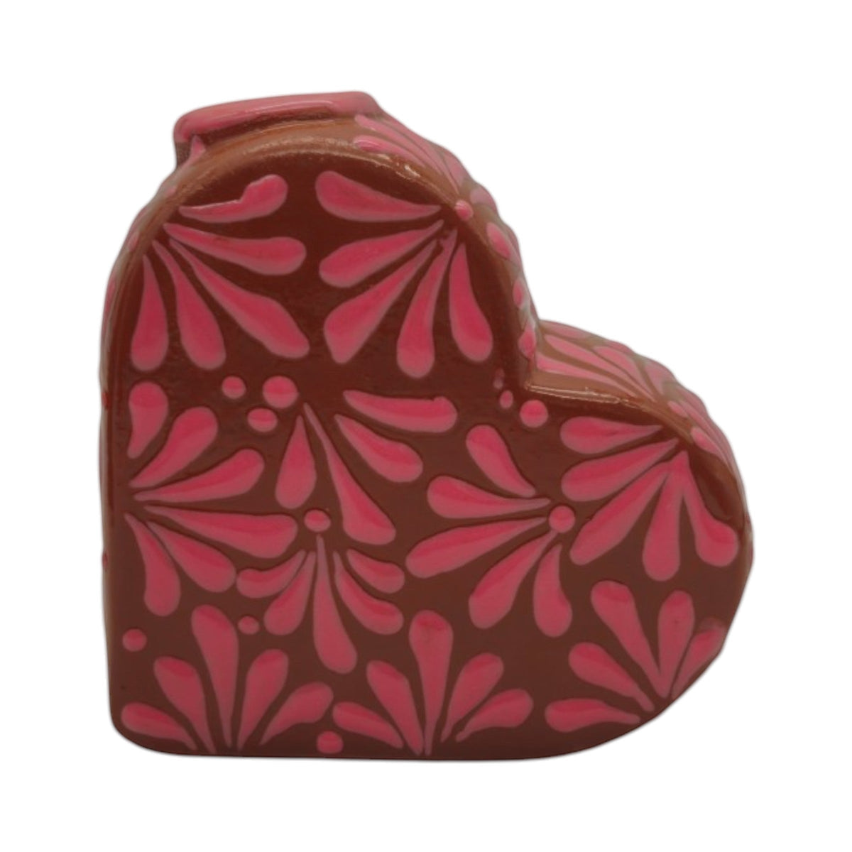 Talavera Heart Vase | Pink Monarch Butterfly Design